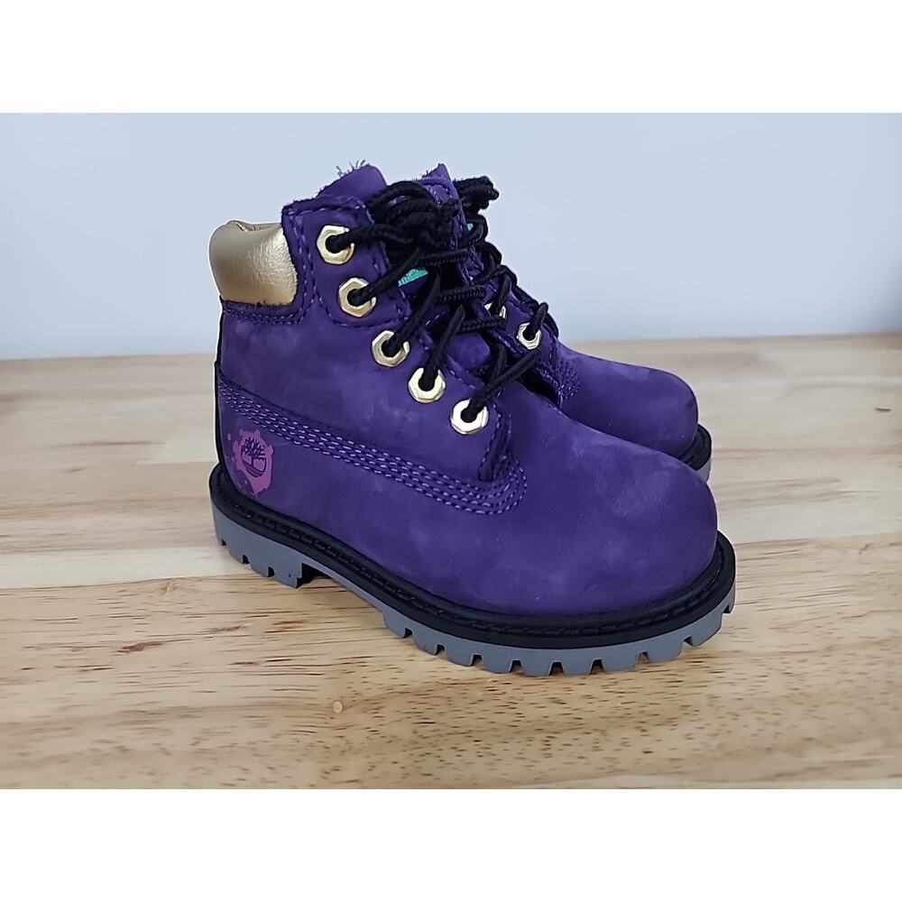 Timberland 50th Hip-Hop Royalty Boots Dark Purple Nubuck Toddlers Size 6 NWOB